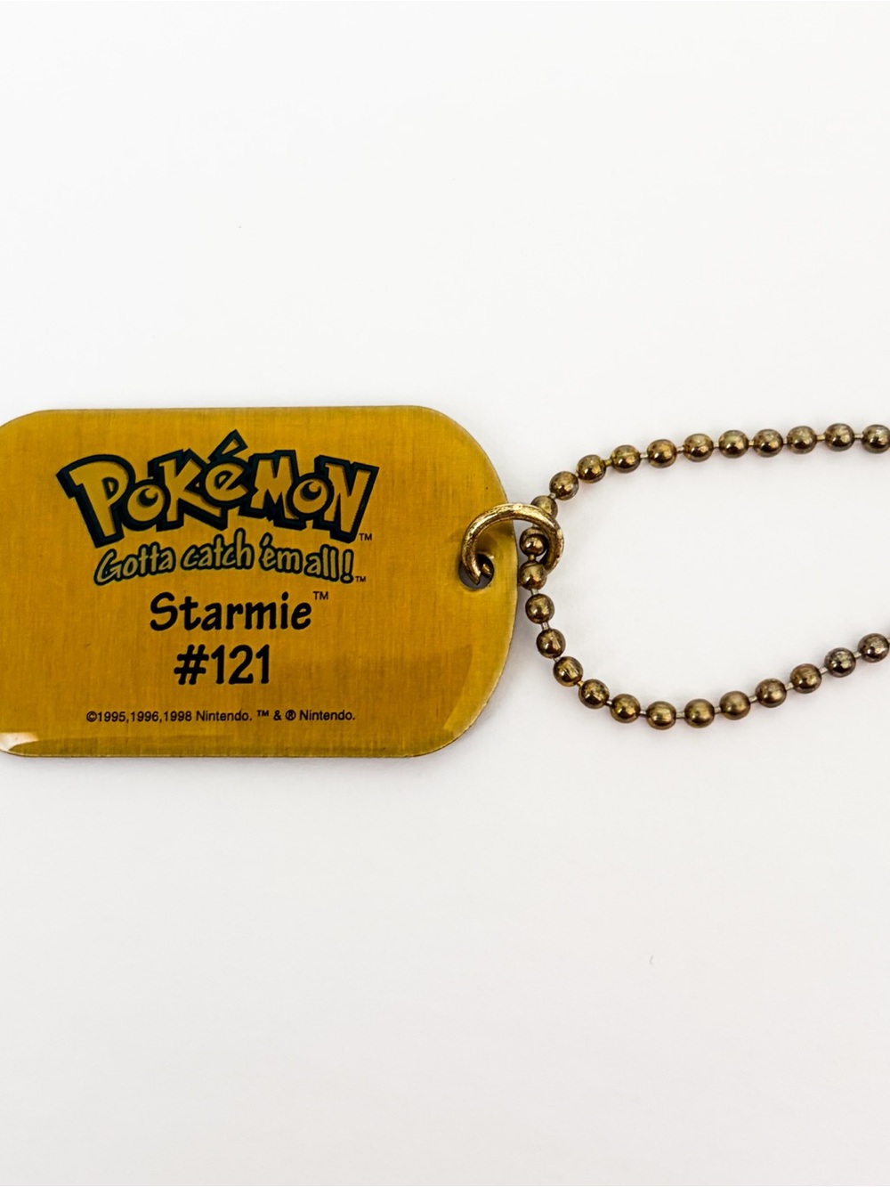Pokemon Gold and Red Starmie Dog Tag Keychain - Picture 2 of 2